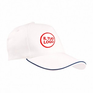 Cappellino Personalizzabile Cotone, Profilo Contrasto, Chiusura Velcro